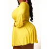 plus Size Sexy Dr Women Wholesale Fall Clothes Solid Lg Sleeve Deep V Neck Mini Dres Club Birthday Outfits Dropship q2Tf#