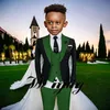 Pak voor jongens bruiloft Tuxedo Formele jasbroek Vest Bow Tie 4-Pack Set 2-16 jaar Kleding Kids Blazer 240409