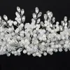 Sier Luxury Rhineste Bridal Crown Trendy Pearl Crystal Diamds Wedding Headband Hair Accessies Gold Handmade kopstuk 74xv#