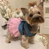 Cão vestuário princesa vestido pequeno animal de estimação gato traje filhote de cachorro saia de renda para poodle shih tzu