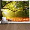 Tapestries Nature Wall Tapestry Beautiful Tree Forest Carpet Cloth Tenture Hippie Mandala Tapiz Landscape