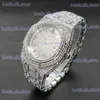 Inne zegarki Hip Hop Bling Diamond Mens Luxury Srebrny Ice Quartz Watch Modna stal nierdzewna Wodoodporna ES Hot Sprzedaż T240329