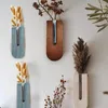 Vases Wooden Wall Hanging Shelve Plant Flower Arrangement Hangers Wood Hydroponic Rack For Home Decor Vase