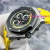 Swiss AP Wrist Watch Royal Oak Offshore Series 26207IO Limited Edition Black And Yellow Mens Transparent Automatic Mechanical Watch 42mm