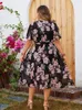 Gibsie Plus Size Size Surplice Neck Butterfly Sleeve Belted Dr Women Holiday Floral Print A-line Boho Summer Lg Dres 2024 New 69yz＃