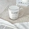 Verres à vin 300ml dessin animé jus de lait tasse à café tasse en verre eau avec poignée thé cuisine Drinkware pratique