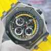Top AP Wrist Watch Royal Oak Offshore Series 26207io Limited Edition Black and Yellow Mens Transparent Automatic Mechanical Watch 42mm