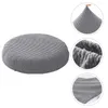 Housses de chaise, housse de tabouret ronde en polyester, extensible, lavable, pour usage domestique (gris)