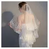 Sequelles de mariage Edge pour les mariées 2 niveaux du doigt de la hanche longueur étincelle