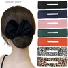 Hair Clips Colorful Bow Rotating Hair Band Cloth Print Hairpin For Lazy Women Hair Circle Bun Maker Ponytail Holder Hair Accessories Y240329