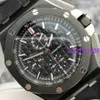 Belle montre-bracelet AP Airbnb Royal Oak Offshore Series 26402CE Cadran noir matériau céramique aiguille rouge chronométrage montre mécanique montre AP pour homme fond transparent 44 mm