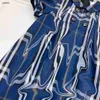 Fashion Girls Dresses Kids Designer Kleding Blue Stripe Design Baby Rok Child PartyDress Maat 100-160 cm Princess Jurk 24mar