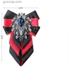 Bow Ties Mens Wedding Bow Tie Original Ribbon Rhinestone Bow-Tie High-End Business Dress Suit Shirt Shirt Collar Flowers Smyckesgåvor till män Y240329