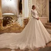 Chaler Exquis Tulle Mariage Dr Col Haut Dentelle Applique Perlée Squined Mariée Robes De Bal Robe De Novia Cathédrale Train I3ce #