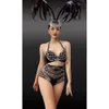 Nouveau Costume de performance Chanteuse Discothèque Bar Dr Perspective Mesh Sexy Plume Chapeaux GOGO Dance Team Show Bikini y2yq #