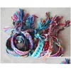 Identification 12 Colors Bohemian Luxury Designer Jewelry Women Girls Mticolor Rope Braided Bracelet National Style Handmade Adjustab Dhh5P