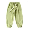 Trousers Children Pants Summer Polyester Thin Breathable Mosquito Solid Color Kids Boys Girls Baby