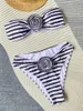 Mulheres de banho de cintura alta biquinis 2024 sexy feminino maiô feminino floral bandeau bikini conjunto maiô ternos de natação beachwear