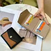 2024 New Palm Print Cowhide Color Blocking Short Style 3 Fold Wallet Genuine Leather Matching Clip Card Bag Bags