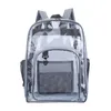 Womens Backpack Transparent PVC Bag Clear Backpacks for teenagers Students Men School Stadium Approved 240323