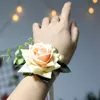 Fabric Roses Handgelenk Corsage Hochzeitsarmband für Brautjungfernbrise Hand F Fake Roses Hochzeitsarmband für Gäste Akquireien T31n#