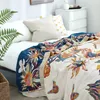 Filtar bläckblomma doft bomull multi-skikts bindhandduk quilt sommar cool kast filt sovrum bekväma lakan 240x250