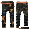 Herren Jeans Herren Denim Designer-Loch Hochqualitätsgerissen für Männer Größe 28-38 40 42 2022 Herbst Spring Hip Hop Punk Streetwear Drop del Dh4sh