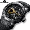 MEGALITH Fashion Gold Dragon Sculpture Orologio da uomo al quarzo Orologio impermeabile quadrante grande Orologi sportivi Orologio da uomo Top Luxury Brand Orologio L239d