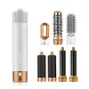 7 In 1 One Step Hair Dryer Volumizer Rotating Hairdryer Curler Comb Curling Brush Dryers For Styling Tool 240329