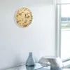 벽 시계 둥근 형태 벌집 독특한 디자인 천연 나무 시계 육각형 예술 나무 꿀벌 꿀 수집