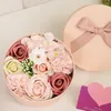 Savon de bain à fleurs décoratives, fleur de Rose parfumée dans une boîte cadeau pour la saint-valentin, anniversaire, cadeaux pour mères