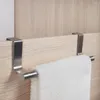 Hooks Over Door Stainless Steel Single-bar Towel Rack Bathroom Kitchen Non-perforated Rail Rag Shelf Hanger