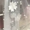Veille de mariée avec perles Veille de mariage floral lg FRS Veil Crystals exquis une couche Cathédrale blanche pour la mariée 350 cm P326 #