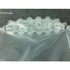 Hot Sale White Fingertip Bridal Veils Appliced ​​Lace Edge LG Billiga1 meter Två lager riktiga foton bröllop accores n9ej#