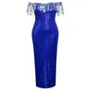 Am030604 Large Women's One Line Neck Celebrity Sequin Banquet Long Dress Full Dress 495611