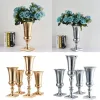 Vasi di lusso grande vaso di fiori di lusso in ferro argento urna centrotavola da tavolo per matrimoni Dropship