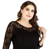 Edru Plus Size Femmes Dentelle Soirée Dr 3/4 Manches A-ligne Rose Lg Large 4XL 5XL 6XL Mère de la Mariée Dr SJ-1868 J7MZ #