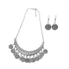 Necklace Earrings Set 2PCS Chic Versatile Coin Earring Gypsy Jewelry For Daughter Friends