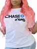 lw Plus Size Mulheres Camisetas Chase A Bag Letter Print T-shirt Tops O-pescoço Mangas Curtas Soltas Verão Camiseta Branca Tees s7WE #