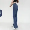 Jeans pour femmes Yoga pour femmes Pantalons en denim Pantalons évasés sexy Lady Traceless Hip Lifting et conception de taille croisée Sports d'intérieur en plein air
