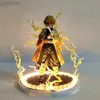 Anime manga demon action anime siffror kimetsu no yaiba agatsuma zenitsu nattlampor led set figurmodell leksaker för barn modell 24329