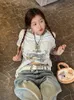 Yu Shuxin Star Même style Gris Lettre Impression T-shirt à manches courtes Femme Été 2023 Nouveau Pure Cott Col rond Top V4EG #