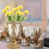 Vases Vintage Glass Vase With Metal Frame Footed Flower Arrangement Holder