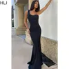 Casual Jurken HLJ Elegante Dame Een Schouder Bodycon Avondfeest Vloer Vrouwen Mouwloze Slanke Maxi Jurk Mode Vrouwelijke Effen Vestidos