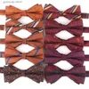 Bow Ties Nowe brązowe krawaty Wedding Mowność dla mężczyzn Kobiety Bow Knot Adult Claret Kolor Karek Krawę Krawatę Party Mens Bowties for Gifts Y240329