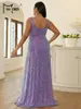 Missord Purple Sears Wedding Plus Wedding Dr Elegant Women V Szyjka luźna impreza A-Line Evening Dres LG PROM K80K#