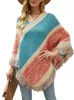 autumn Winter Batwing Sleeve Rainbow Striped Pcho Women Fi Sweater Cloak 2023 New Pullover Shawl Female Tassel Cape j8Gl#