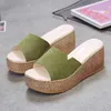 Slippers Platform Sandals Women 2023 New Fashion Wedge Shoes Ladies High Heels Thick Bottom les Summer Casual Female Slip on H240328A7I8