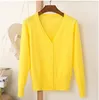 2020 Spring Cardigan Women Korean V Neck Knitted Cardigan Feminino Ladies Lg Sleeve Loose Butts Cardigan Thin Coat ZY3603 W29C#