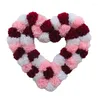 Dekorativa blommor Valentins dag hjärtkransar dekoration handgjorda ull filtbollar älskar till bröllopsfest krans